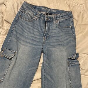 American Eagle Outfitters Women's Light Blue Flare Jeans